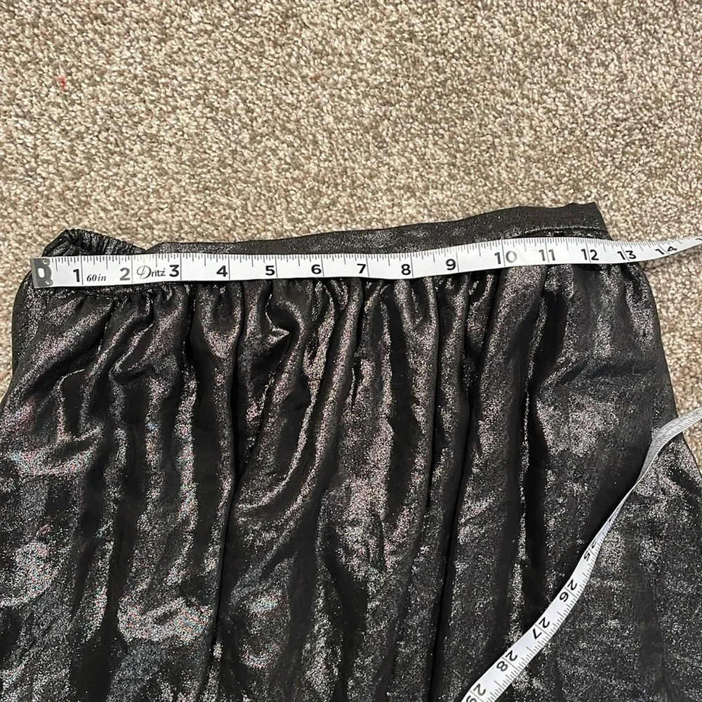 ZARA pleated midi silver metallic skirt S
